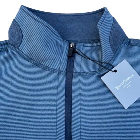 Hickey Freeman NWT New York Mens Golf Vest Denim Blue 1/4 Zip Size Medium $99.50 - Picture 3 of 12